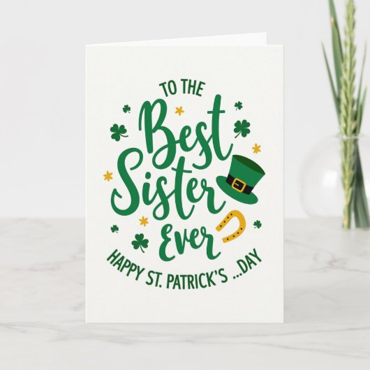 Kleeblatt-Schwester-St.-Patricks-Karte Karte (Vorderseite)
