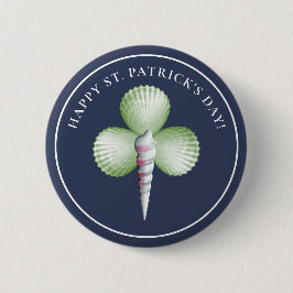 Kleeblatt Seashells St. Patrick's Day Button