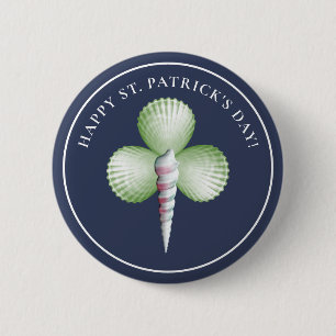Kleeblatt Seashells St. Patrick's Day Button