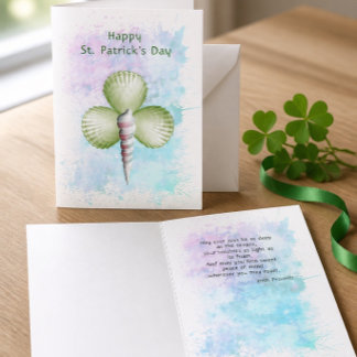 Kleeblatt Seashells St. Patrick's Day Card Feiertagskarte