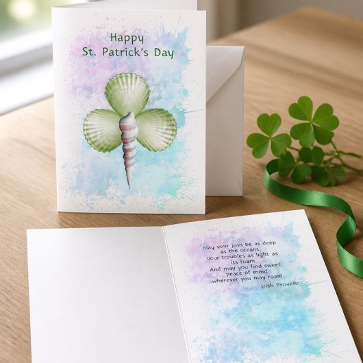 Kleeblatt Seashells St. Patrick's Day Card Feiertagskarte