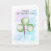 Kleeblatt Seashells St. Patrick's Day Card Feiertagskarte (Vorderseite)
