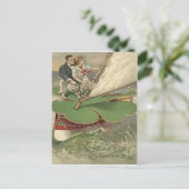 Kleeblatt-Segelboot-Paar-Segeln Postkarte (Stehend Vorderseite)
