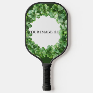 Kleeblatt Shamrock Kreis Personalisiertes Bild Log Pickleball Schläger