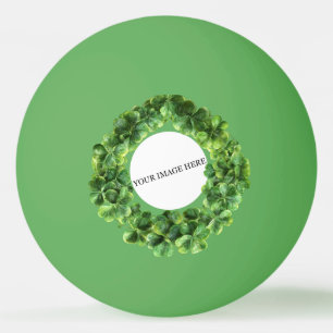 Kleeblatt Shamrock Kreis Personalisiertes Bild Log Tischtennisball