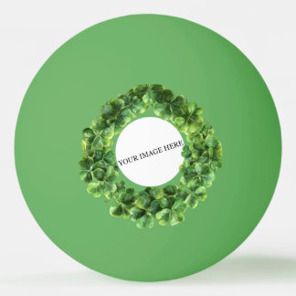 Kleeblatt Shamrock Kreis Personalisiertes Bild Log Tischtennisball