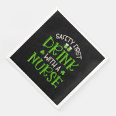 Kleeblatt Sicherheit Erster Drink mit einer Kranke Serviette (Ecke)