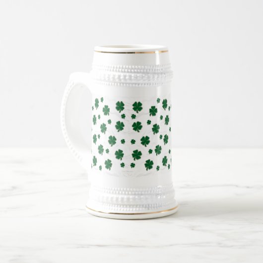 Kleeblatt Snowflake Stein Bierglas (Vorderseite Links)