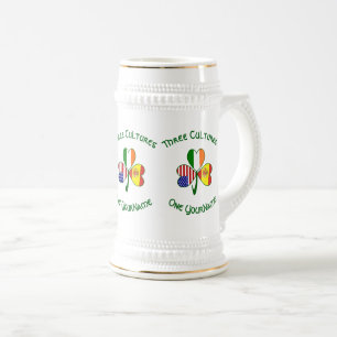 Kleeblatt Spanien Irland USA-Flaggen Bierglas