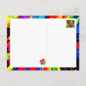 [Kleeblatt Splash] Rainbow Paint Spritzer Viel Glü Postkarte (Rückseite)