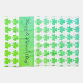 Kleeblatt St Patrick Day Ihr Text ist grün weiß Geschirrtuch (Horizontal)