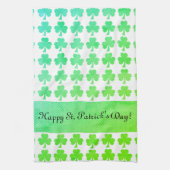 Kleeblatt St Patrick Day Ihr Text ist grün weiß Geschirrtuch (Vertikal)