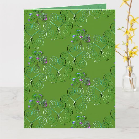 Kleeblatt St. Patrick Karte (Gelbe Blume)