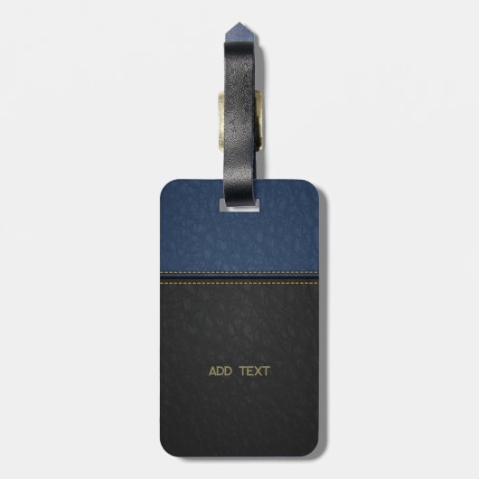 Kleeblatt St.Patrick`s Day, Blauer Leder Gepäckanhänger (Rückseite vertikal)