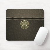Kleeblatt St.Patrick`s Day, Brown Leather Mousepad (Mit Mouse)