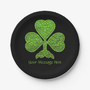 Kleeblatt-St Patrick Tag personalisiert Pappteller