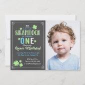 Kleeblatt St. Patrick's Day 1st Boy Birthday Einla Einladung (Vorderseite)