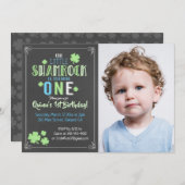 Kleeblatt St. Patrick's Day 1st Boy Birthday Einla Einladung (Vorne/Hinten)