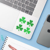 Kleeblatt St Patrick's Day Aufkleber (Laptop mit iPhone)