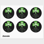 Kleeblatt "St Patrick's Day" Aufkleber rund schwar (Blatt)