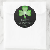 Kleeblatt "St Patrick's Day" Aufkleber rund schwar (Tasche)