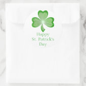 Kleeblatt "St Patrick's Day" Aufkleber rund weiß (Tasche)