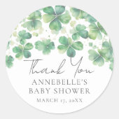 Kleeblatt St. Patrick's Day Babyshower Runder Aufkleber (Vorderseite)