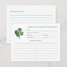 Kleeblatt St Patricks Day Brautparty Rezept Karte