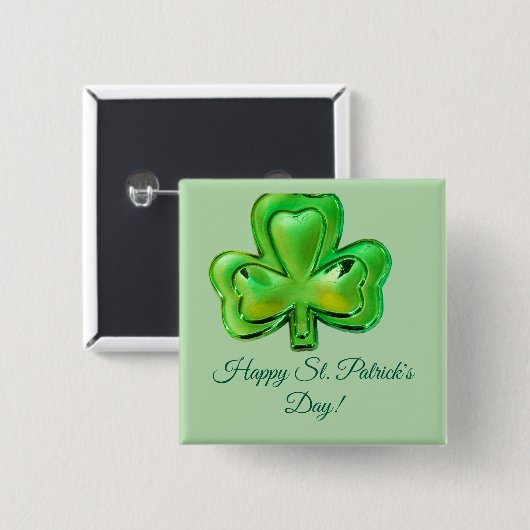 Kleeblatt St. Patrick's Day Button (Vorne & Hinten)