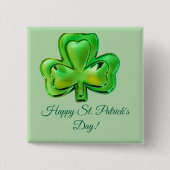 Kleeblatt St. Patrick's Day Button (Vorderseite)