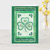 Kleeblatt St Patrick's Day Card für eine Enkelin Karte (Gelbe Blume)
