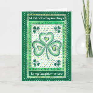 Kleeblatt St Patrick's Day Card für eine Tochter i Karte