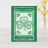 Kleeblatt St Patrick's Day Card für eine Tochter Karte (Gelbe Blume)