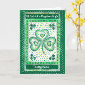 Kleeblatt St Patrick's Day Card für einen Boss Karte (Gelbe Blume)