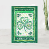Kleeblatt St Patrick's Day Card für einen Ehemann Karte (Vorderseite)