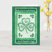 Kleeblatt St Patrick's Day Card für einen Ehemann Karte (Gelbe Blume)