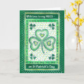 Kleeblatt St Patrick's Day Card für einen Nichte Karte (Gelbe Blume)