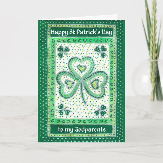 Kleeblatt St Patrick's Day Card für Eltern Karte (Vorderseite)