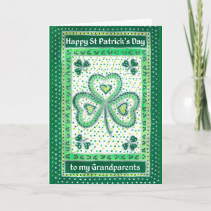 Kleeblatt St Patrick's Day Card für Großeltern Karte