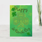 Kleeblatt St Patrick's Day Celtic Knot Irish Luck Karte (Vorderseite)