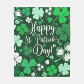 Kleeblatt St. Patrick's Day Fleecedecke (Vorderseite)
