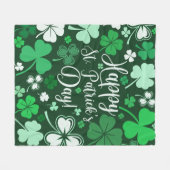 Kleeblatt St. Patrick's Day Fleecedecke (Vorderseite (Horizontal))