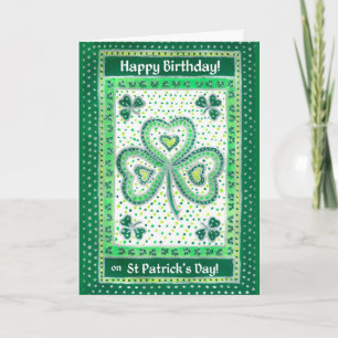 Kleeblatt St Patrick's Day Geburtstagskarte Karte