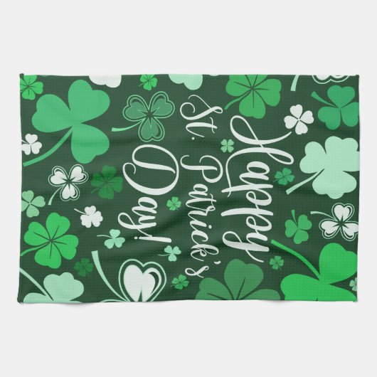 Kleeblatt St. Patrick's Day Geschirrtuch (Horizontal)
