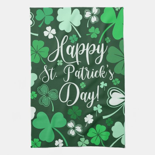 Kleeblatt St. Patrick's Day Geschirrtuch (Vertikal)