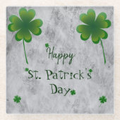 Kleeblatt St. Patrick's Day Glasuntersetzer (Vorderseite)