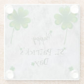 Kleeblatt St. Patrick's Day Glasuntersetzer (Rückseite)