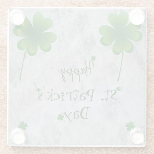 Kleeblatt St. Patrick's Day Glasuntersetzer (Rückseite)