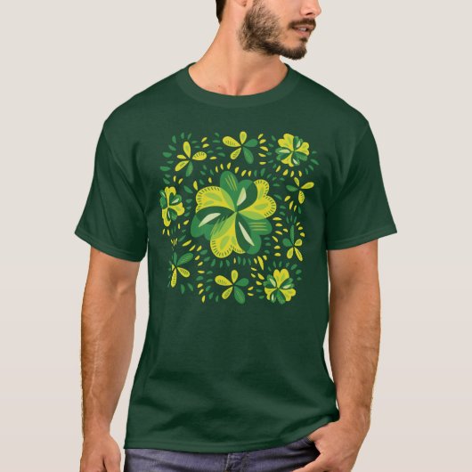 Kleeblatt St Patricks Day Green Clovers T-Shirt (Vorderseite)