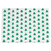 Kleeblatt St. Patrick's Day Green White Pattern Große Geschenktüte (Vorderseite)
